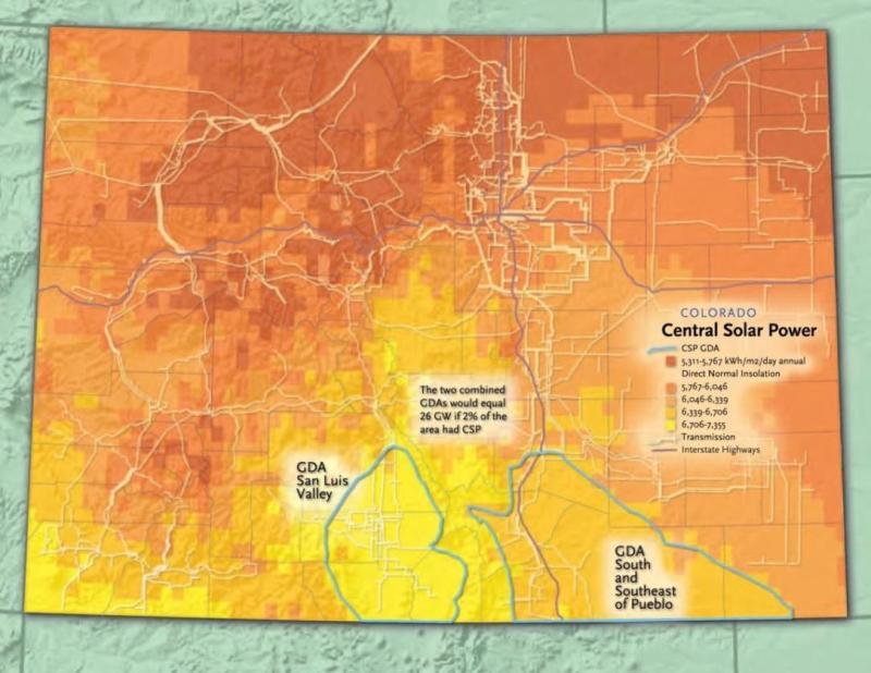 Map of Colorado Central Solar Power grid. 